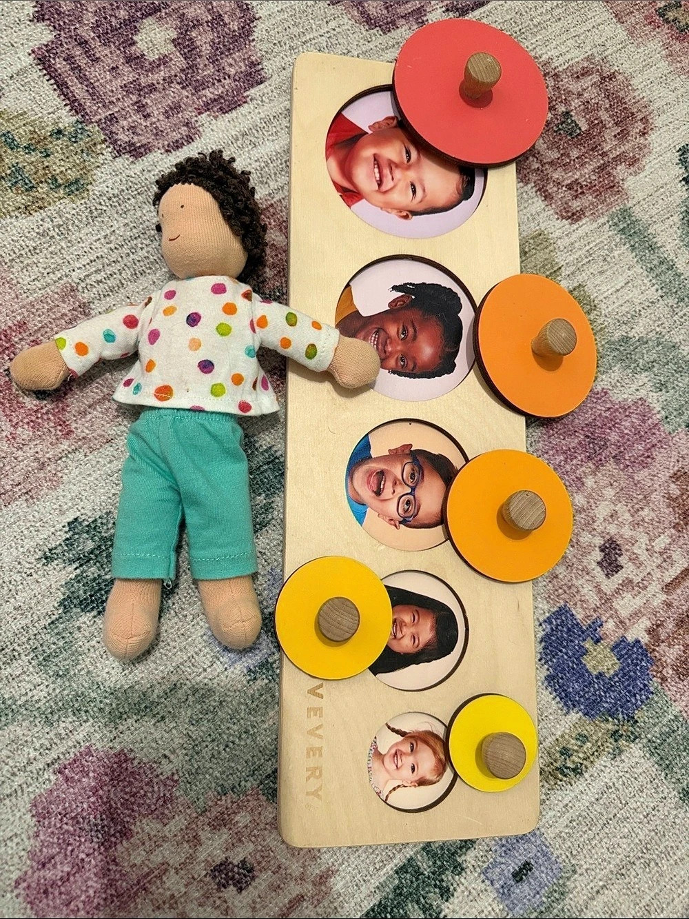 Lovevery Community Wooden Peg Puzzle and Doll Learning Toy